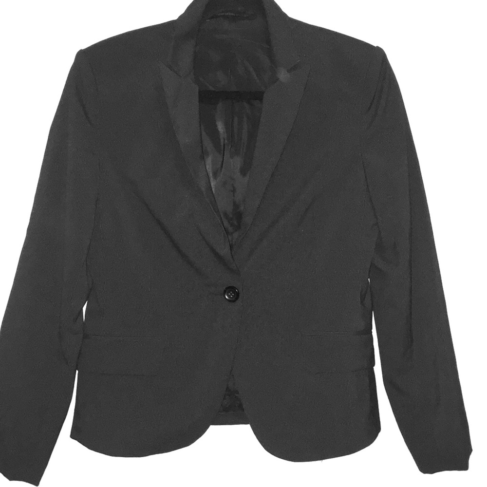 BLACK PINSTRIPE JACKET -EXPRESS DESIGN STUDIO-